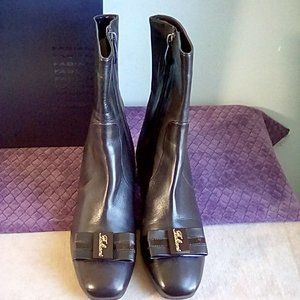 Fabiani  Black Leather/Patent Leather Boot